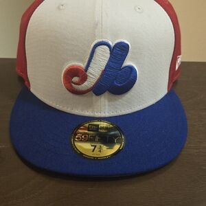 Montreal Expos New Era 59FIFTY Throwback Fitted Baseball Cap Size 7 3/4